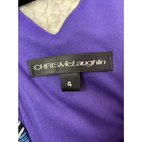 Chris McLaughlin Size 4 Boho Maxi Dress Multicolor Tribal Floral Print V Neck - Picture 11 of 13